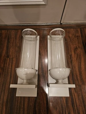 Vintage Architectural Salvage Pair Of 22" Wall Sconce Light Fixtures-Electric Or - Image 1 of 4