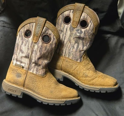 Botas de Vaquero del Oeste Puntera Cuadrada Rocosa Niños/Niños Talla 13 Impermeables Marrón Camuflaje  Foto 1 de 4