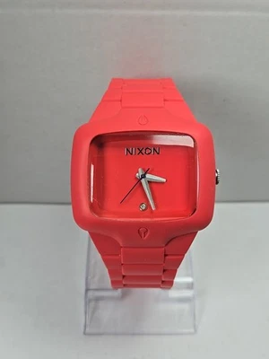 Nixon Rubber Player Neon Pink Diamond Accent 45Mm Watch New Battery 100M Quartz - Image 1 of 4