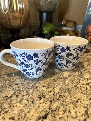 IKEA Blanco Azul Floral Taza Flor Cerámica Café Té Taza 15199 Flores Foto 1 de 4