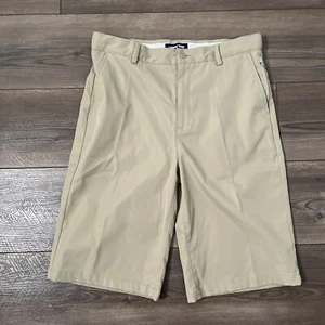 Lands End Boys Tan School Uniform Shorts -Size 18 Zipper Pocket - Picture 1 of 9