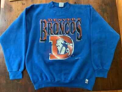 Sudadera de Colección Rara Años 90 Denver Broncos Cuello Redondo Reimpresión AN41293 Foto 1 de 2