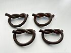 Patinated Wrought Iron Napkin Rings, Set Of 4