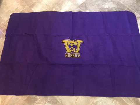 Vintage Wool Stadium Blanket - University Of Washington Huskies 44x68 Cover