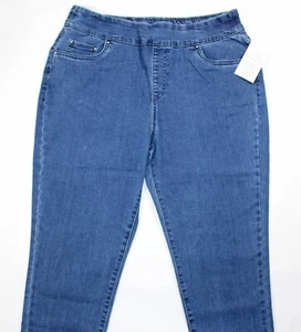 BLAIR DenimEase Pull On Flat-Waist Denim Jeans, Size 18P, Medium Wash, NEW!! - Picture 1 of 4
