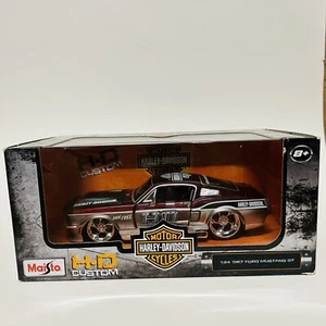 1967 Ford 67 Mustang GT Harley Davidson Red & Silver Street HD Maisto 1:24 - Picture 1 of 9