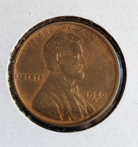 1920-S Lincoln Wheat Cent  AU++ Cover