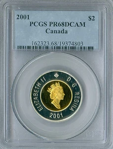 2001 CANADA SILVER $2 TOONI PCGS PR68 DCAM SPOTLESS . - Picture 1 of 4
