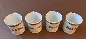 Vintage Chikaramachi HandPainted Japan Set of 4 Tea Cups Gold Trim "Tom & Jerry" - Picture 1 of 7