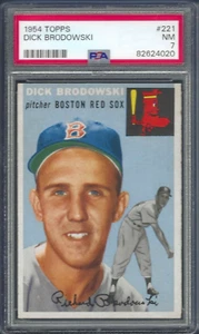 1954 Topps Dick Brodowski # 221 PSA 7 NM Boston Red Sox Centered - Bild 1 von 2