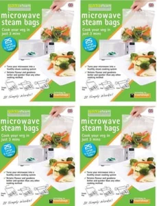 4x Toastabeutel Quickasteam große Mikrowelle Dampfgarbeutel - 25 Beutel - Bild 1 von 1