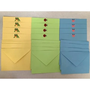 Fun Cross Stitch Stationery Sets Of 4 Cards & Envelopes Featuring Tiny Animals! - Picture 1 of 10