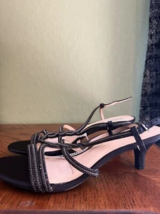 ALEX MARIE, WOMEN'S BLACK MANMADE 2" HEELS W/RHINESTONES, SZ 11 - Picture 1 of 7