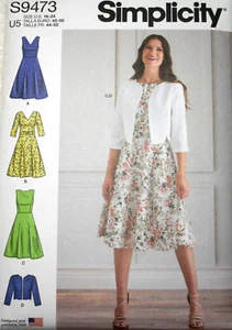 Kleid und Jacke Misses Größe 16-24 Simplicity 9473 Nähmuster - Bild 1 von 2