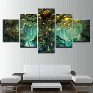Impresiones abstractas en lienzo del árbol de la vida pintura arte de pared decoración del hogar cuadro 5 piezas - Imagen 1 de 3