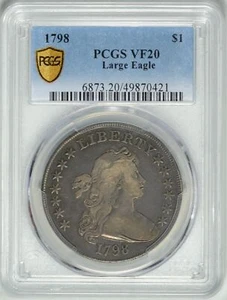 1798 PCGS VF20 DRAPED BUST DOLLAR ~ #49870421 - Picture 1 of 4