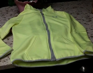 UNDER ARMOUR COLD GEAR YELLOW ZIPPED HOODIE SIZE YOUTH LARGE EXCEL COND - Picture 1 of 9