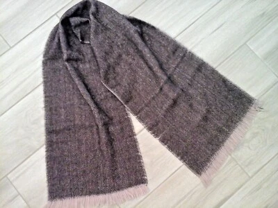 Unisex Brown Woven Herringbone Pattern Rectangular Scarf   Size   50x11 - Изображение 1 из 2