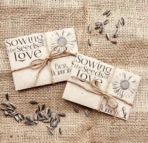 Wild Flower, Sunflower Seed Wedding Favour - Personalised Bees Eco - Picture 1 of 6