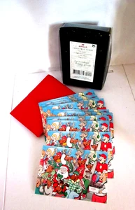 Hallmark Humorous Christmas Cards Santa & Reindeer at Football Game 18 w/ Env. - Picture 1 of 7
