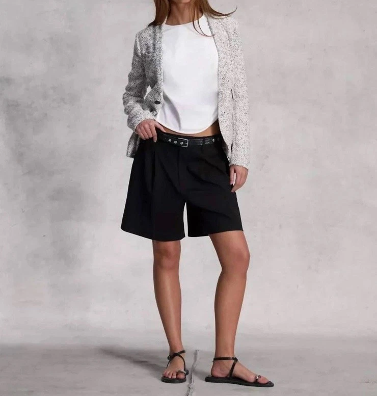 Pantalones Cortos Rag & Bone Irina Mezcla de Lana A Medida Negro Talla 2 Foto 1 de 4