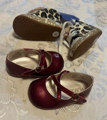 Zapatos de ballet planos para niñas de lugar infantil para bebé dorado brillo talla 3-6 meses Foto 1 de 4