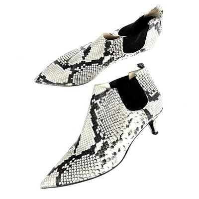 M by Bruno Magli Kisha Snake-Embossed Leather Pointed Bootie 40 US9 Kitten Heel - Image 1 of 4