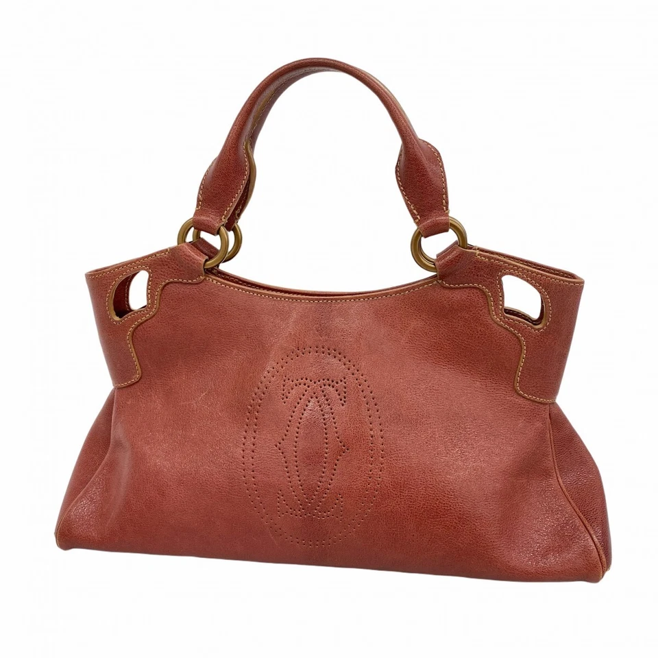 Cartier Marcello Red Leather Shoulder Bag Gold Tone Vintage Authentic - Image 1 of 4