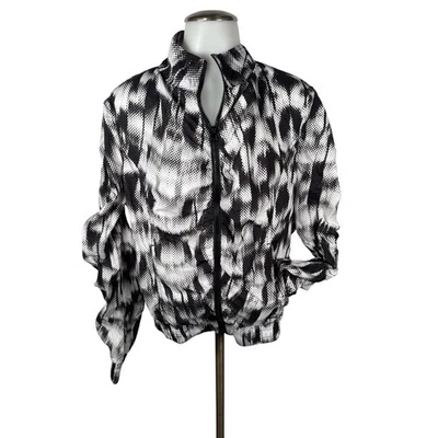 Jaqueta feminina Calvin Klein Performance estampa preto e branco - Imagem 1 de 4