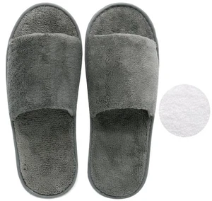 10er Set Frotteeslipper Hausschuhe Hotelschuhe Einwegschuhe weiß oder grau - Bild 1 von 14