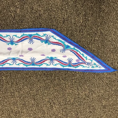 KENZO Bufanda de Seda Extremos Puntiagudos Rectángulo Borde Azul Ditsy Floral Foto 1 de 2