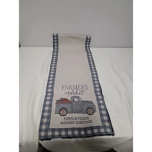 Farmers Market Pumpkin Picking Harvest Corn Maze Fall Table Runner 67" - Picture 1 of 20