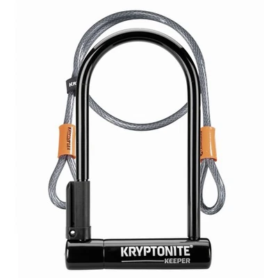 Kryptonite Bike Lock Keeper 12 Standard and 4' Flexible Cable Silver Sold Secure - Image 1 of 4