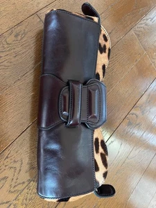 Dolce&Gabbana Mujer D&G Bolso de Mano Marrón Estampado de Leopardo Bolso de Fiesta Lujo Elegante ITA - Imagen 1 de 8