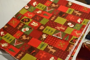Quilt Pattern with Aspects of Christmas Holiday Fabric Approx 1.5 yds - Picture 1 of 2