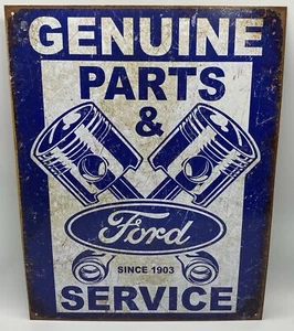 Genuine Ford Tin Metal Sign 1903 Auto Service Parts Pistons Garage Motors - Picture 1 of 3