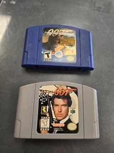 N64 GOLDENEYE & THE WORLD IS NOT ENOUGH James Bond OEM Nintendo 64 lot authentic - Picture 1 of 8