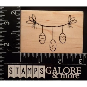 Great Impressions Rubber Stamps E491 SKETCHED HANDING GARLAND EASTER EGGS #2058 - Picture 1 of 2