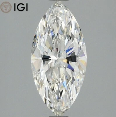 G Color VVS2 Clarity Marquise Cut 1.75 Carat IGI Certified CVD Lab Grown Diamond - Image 1 of 4