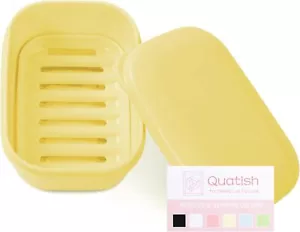 Leakproof Soap Dish,Lid & Draining Layer, Shatterproof Travel Bar Soap Holder - Picture 1 of 5
