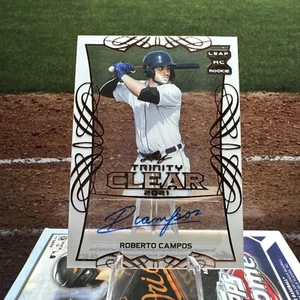 ROBERTO CAMPOS 2021 Leaf Trinity Clear #CA-RC3 Detroit Tigers Auto - Picture 1 of 2