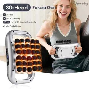 30-Heads Body Massage Gun High-Frequency Vibration Fascia Gun Back Waist Thigh - Picture 1 of 30