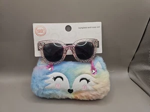 Wonder Nation Fuzzy Fox Rainbow Case with Pink Star Sunglasses kids - Picture 1 of 2