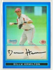Billy Hamilton 2009 Bowman Chrome Draft Pick Pros BLUE Refractor #'d 7/99 - REDS