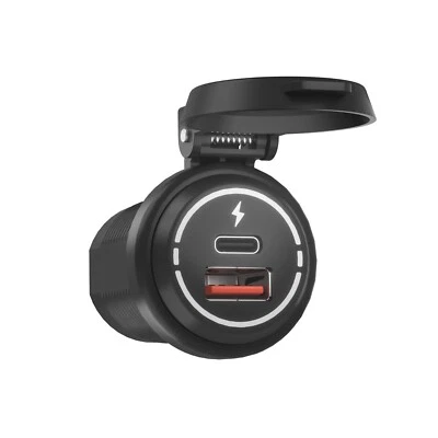 Phone Fast Charging Car Cigarette Lighter Socket Power Outlet Adapter Dual USB - Image 1 of 4