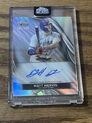 2024 Topps Chrome Black Matt Mervis Refractor Auto #CBA-MME #'d /150 Cubs - Image 1 of 2