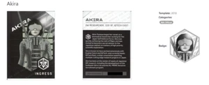 Ingress AKIRA Card 2016 UNREDEEMED - Zdjęcie 1 z 1