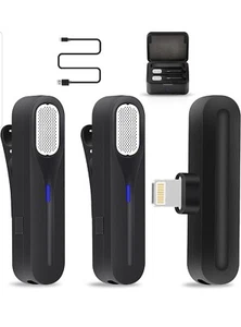 Wireless Lavalier Microphone with Charging Case, Noise Cancellation For Iphone - Picture 1 of 7