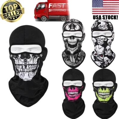 Balaclava Tactical Skeleton Skull Full Face Mask Halloween Cosplay for Women Men - Image 1 of 4