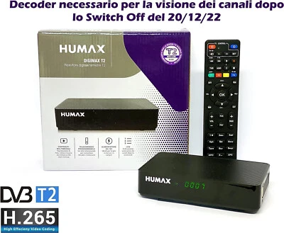 Humax  HD-2022T2 Digimax T2, Decoder digitale terrestre DVB-T2, telecomando 2in1 - Immagine 1 di 4